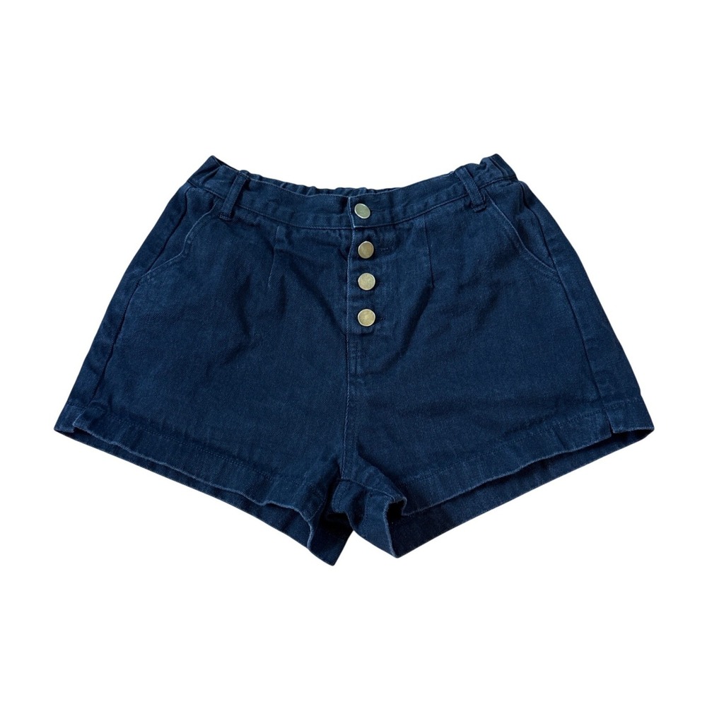 Entro Denim Shorts Women Dark Wash Button Fly High Rise SIZE M